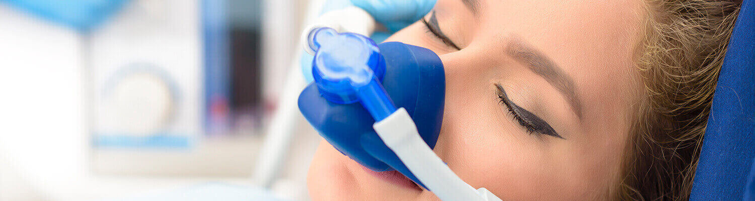 young woman receiving nitrous oxide sedation