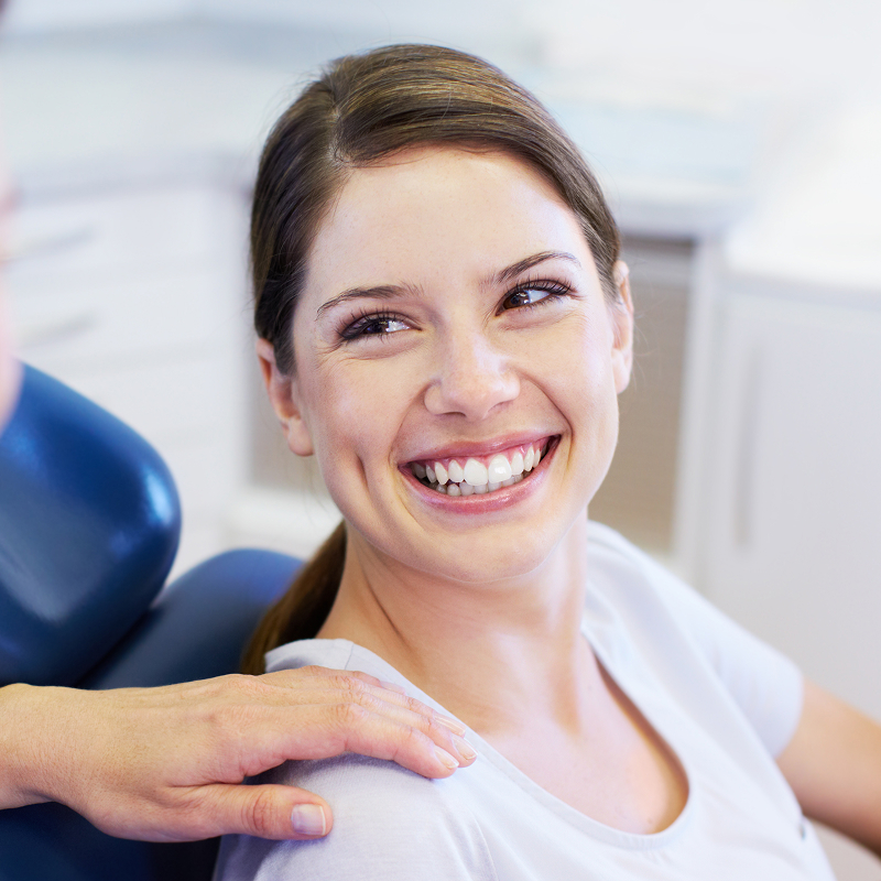 happy woman at the dentist