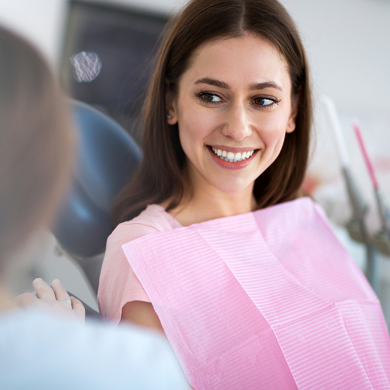 happy woman at the dentist