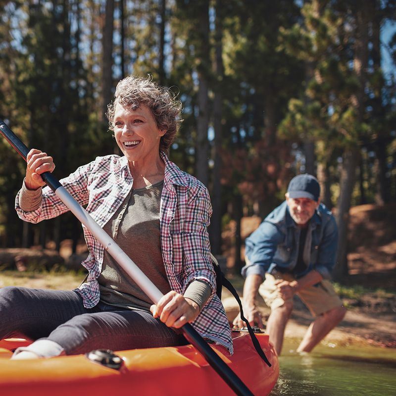 senior woman on kayak
