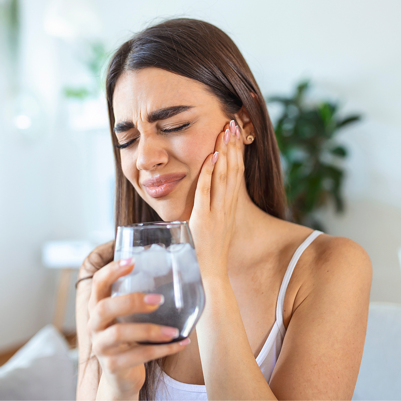 woman with mouth pain