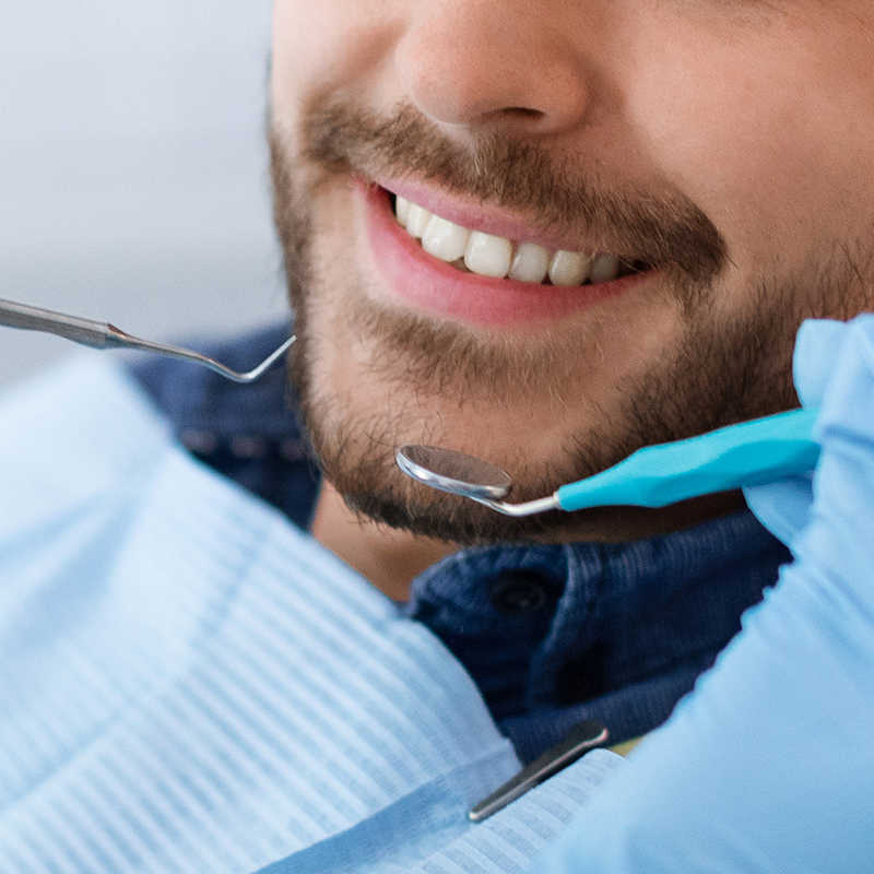 closeup of mouth at the dentist