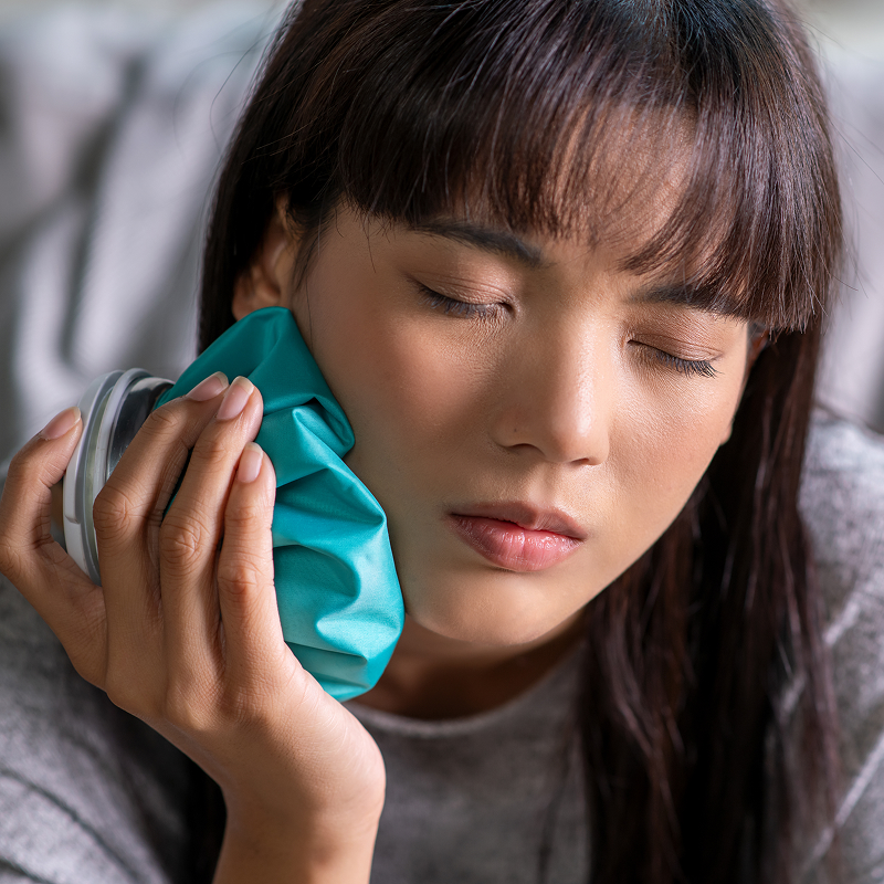 woman with mouth pain